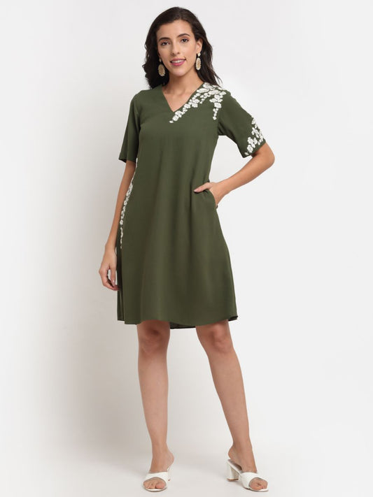 Sylvia Olive Green Dress