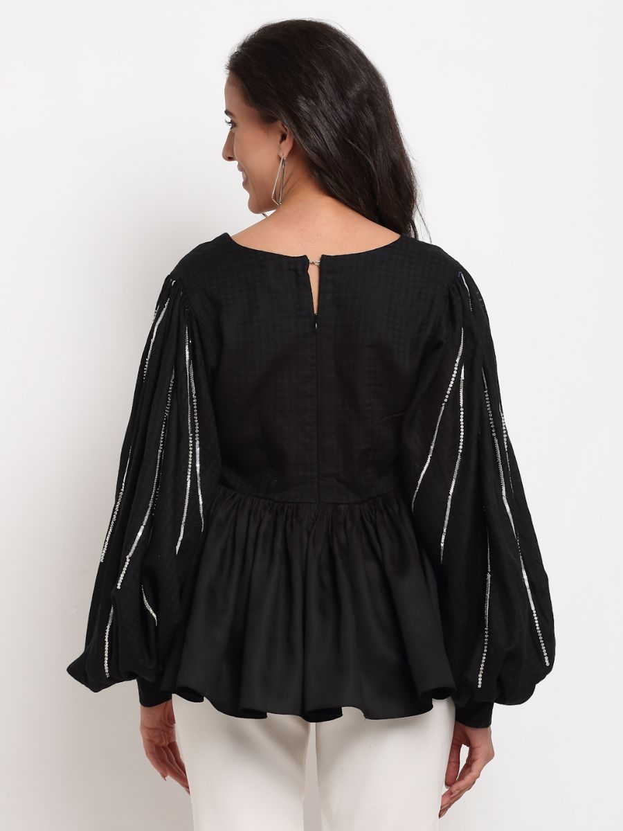 Black Embroidered Top