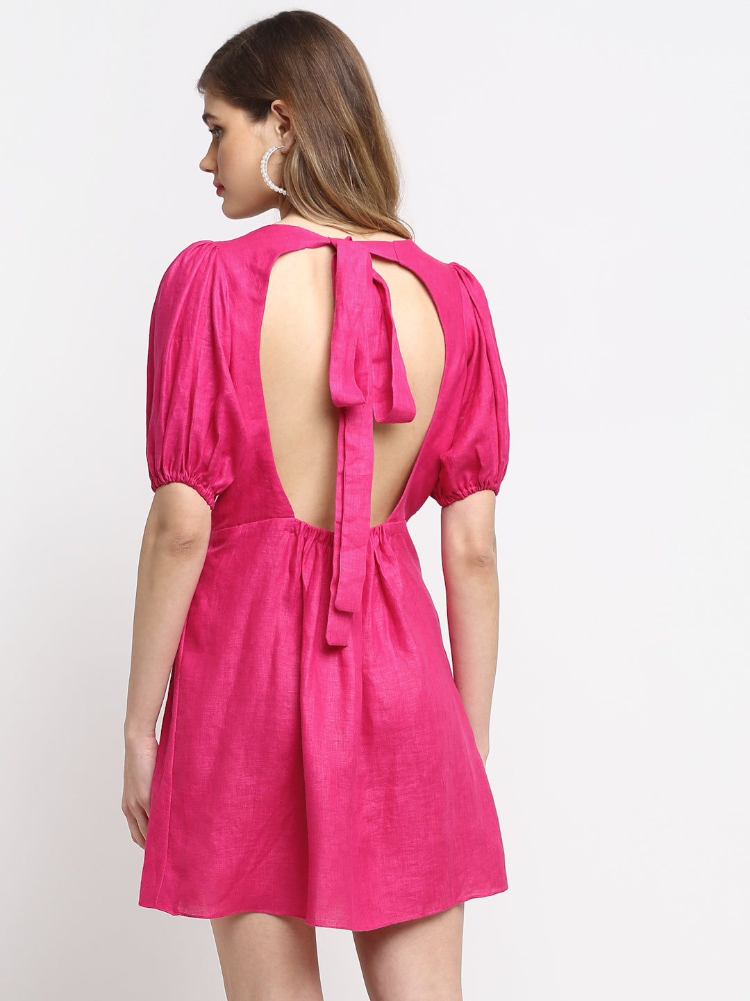 Hemp Pink Tie-Up Dress