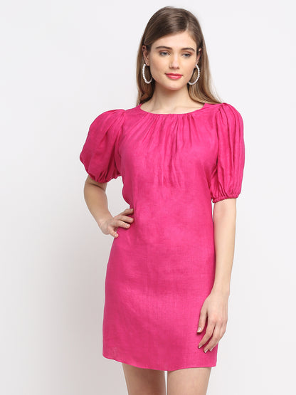 Hemp Pink Tie-Up Dress