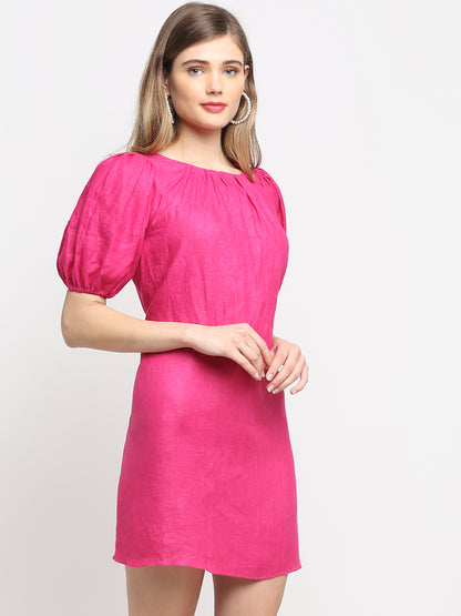 Hemp Pink Tie-Up Dress