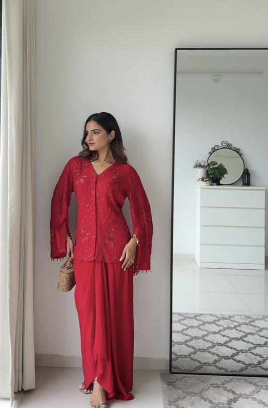 Red Jacket Drape Set