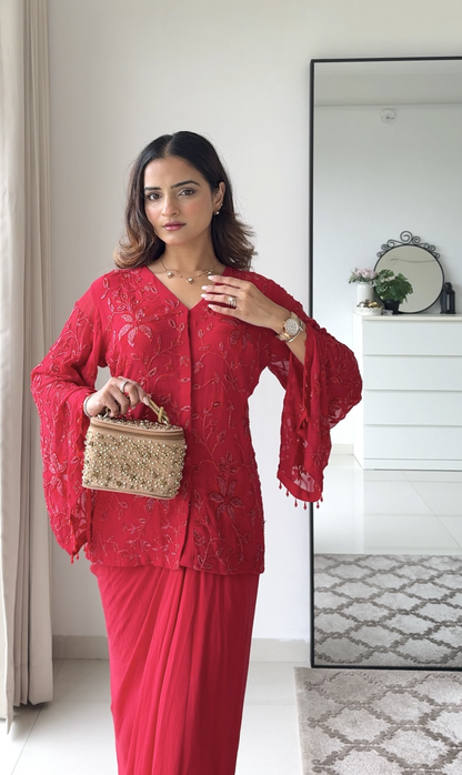 Red Jacket Drape Set