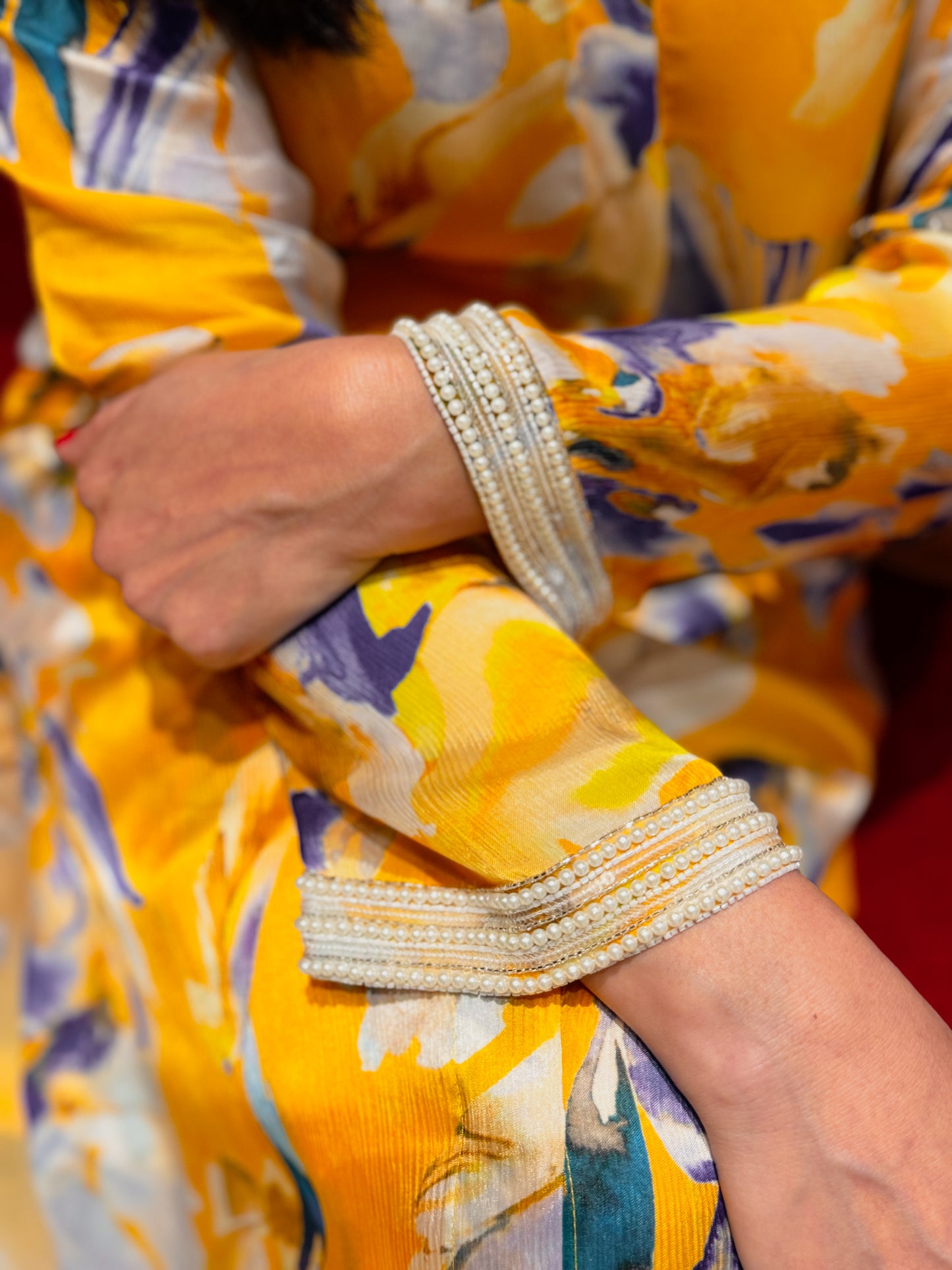 Yellow Embroidered Coord Set