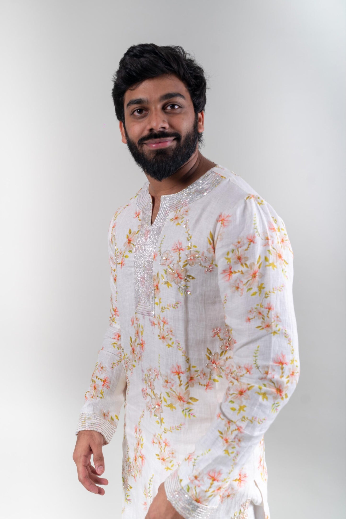 Ivory Embroidered Kurta