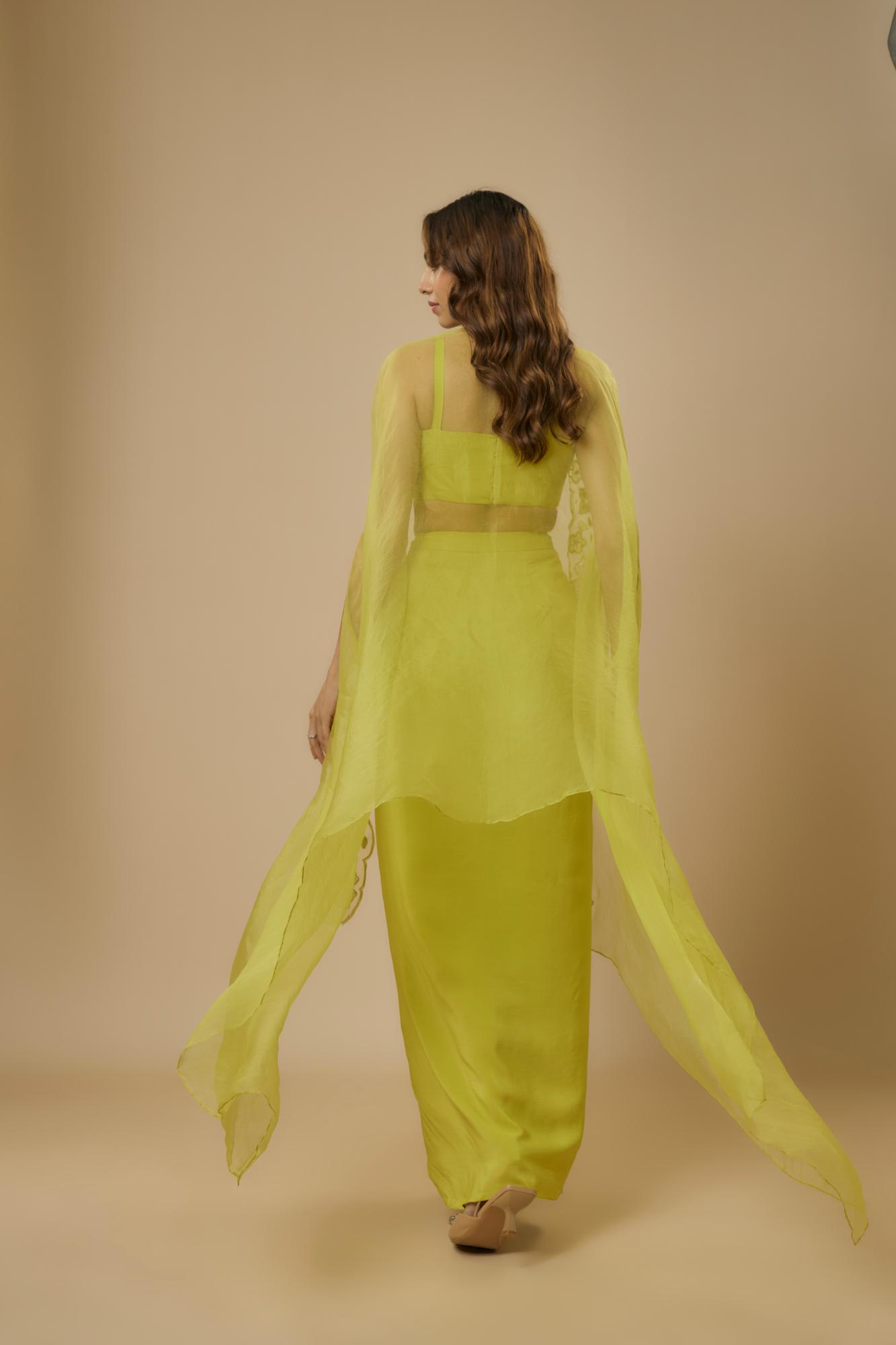 Lime Green Drape Set