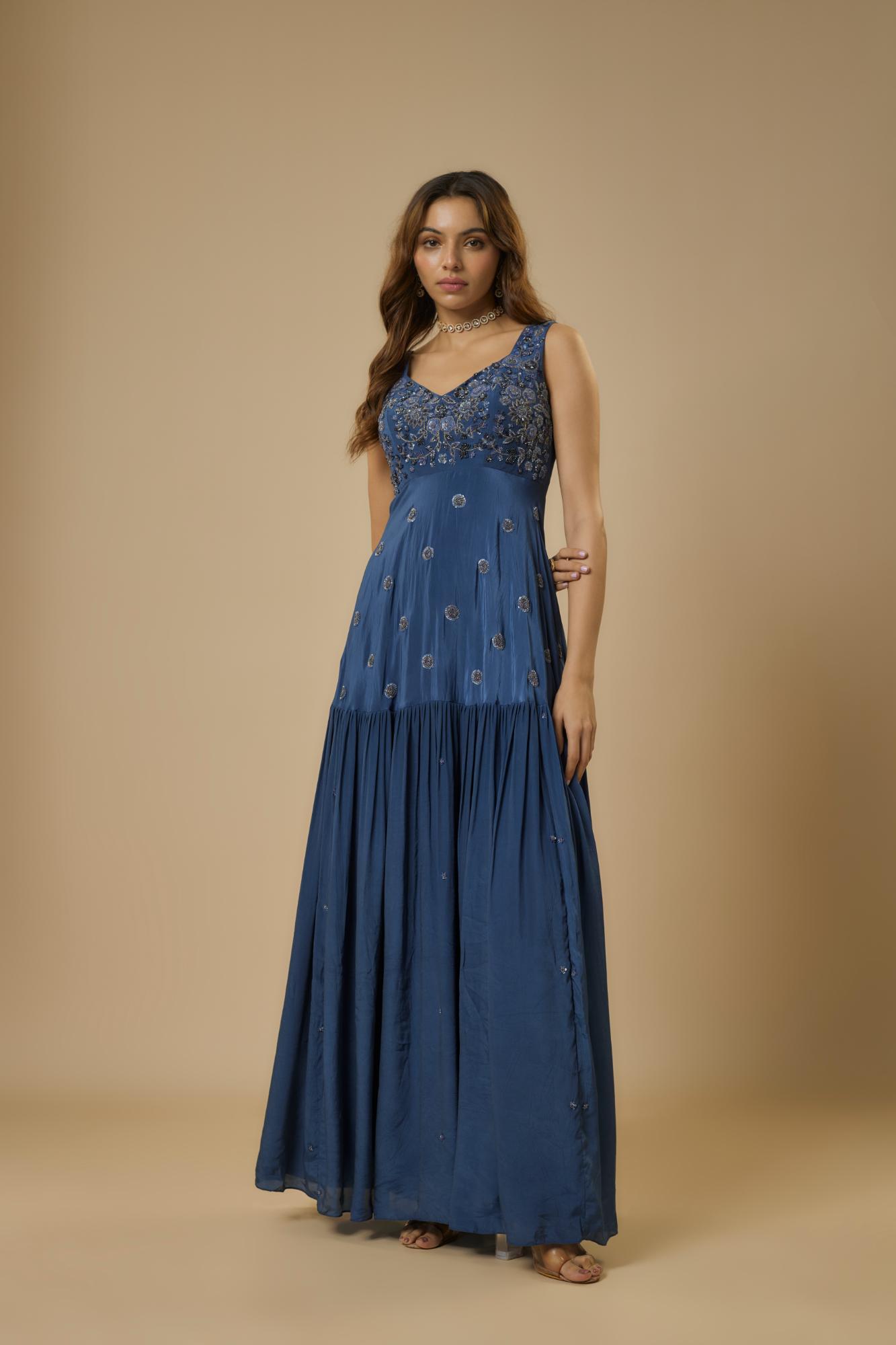 Midnight Embroidered Gown