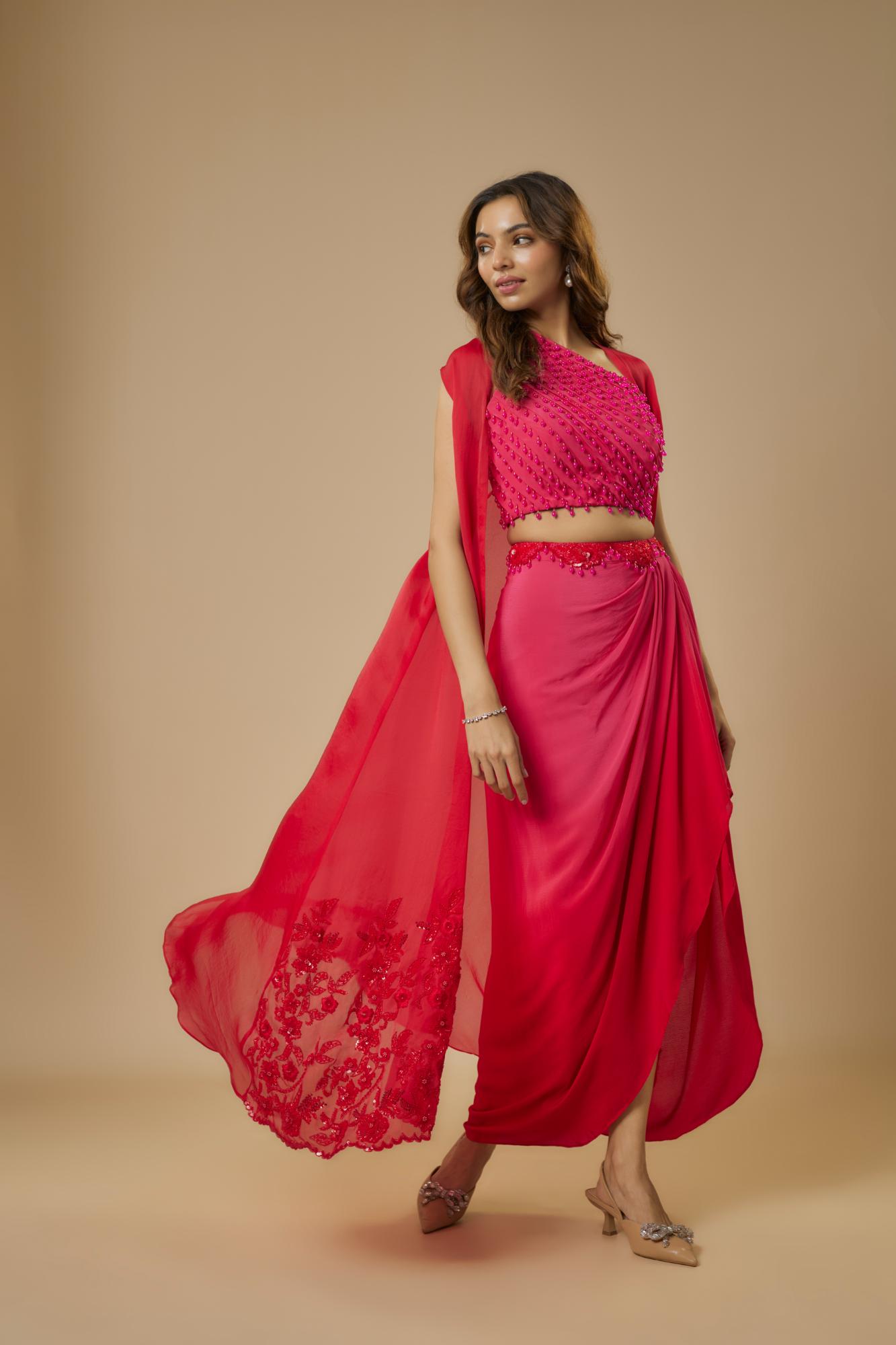 Ombre Embroidered Drape Set