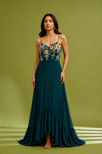 Green Ruffle Dress
