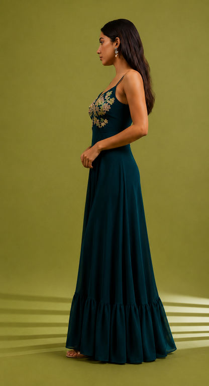 Green Ruffle Dress