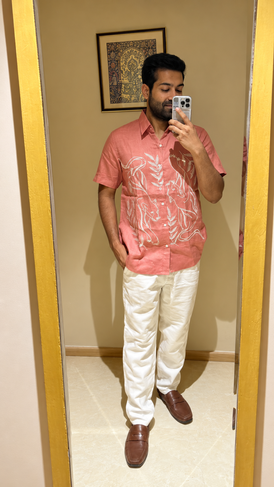 Rust Palm Hemp Shirt