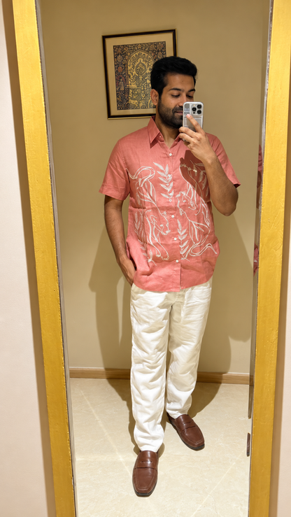 Rust Palm Hemp Shirt