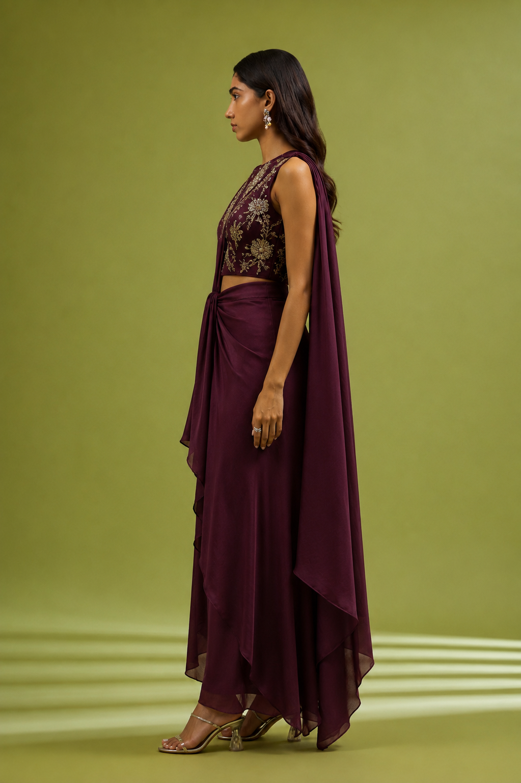 Purple Saree Gown