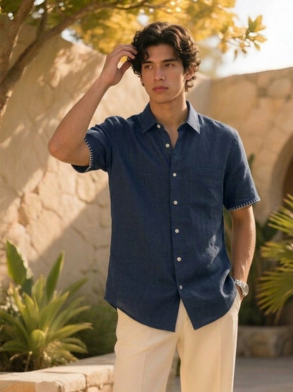 Indigo Trace Hemp Shirt