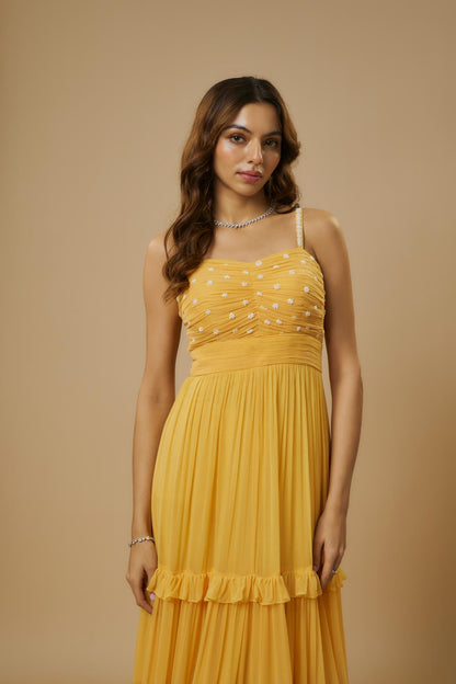 Yellow Embroidered Gown