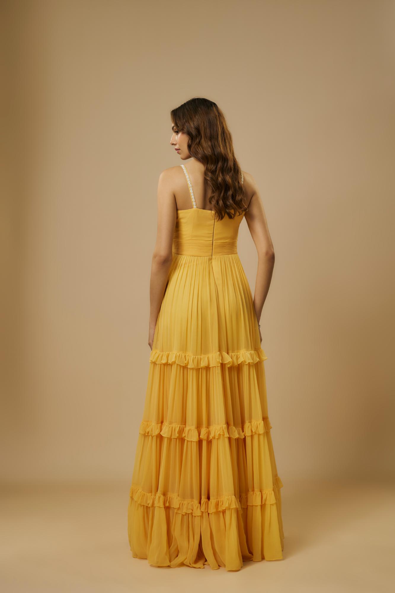 Yellow Embroidered Gown