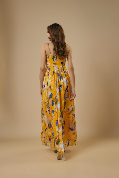 Yellow Floral Maxi Dress