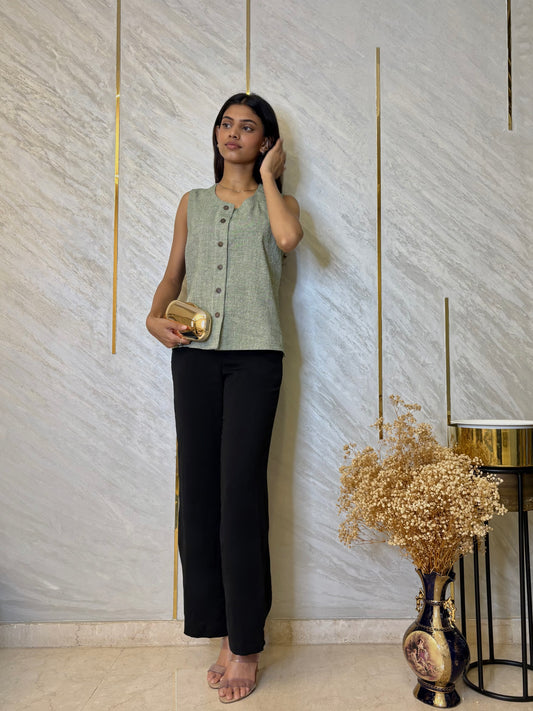 Sagewood Button-Front Top