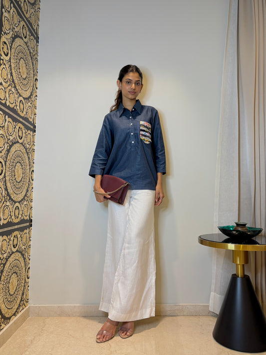 Indigo Patch pocket Shirt