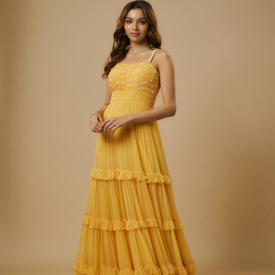 Yellow Embroidered Gown