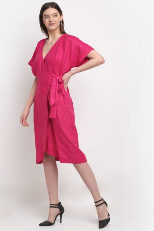 Hemp Pink Wrap Dress