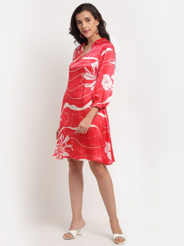 Red Wave Print Tunic