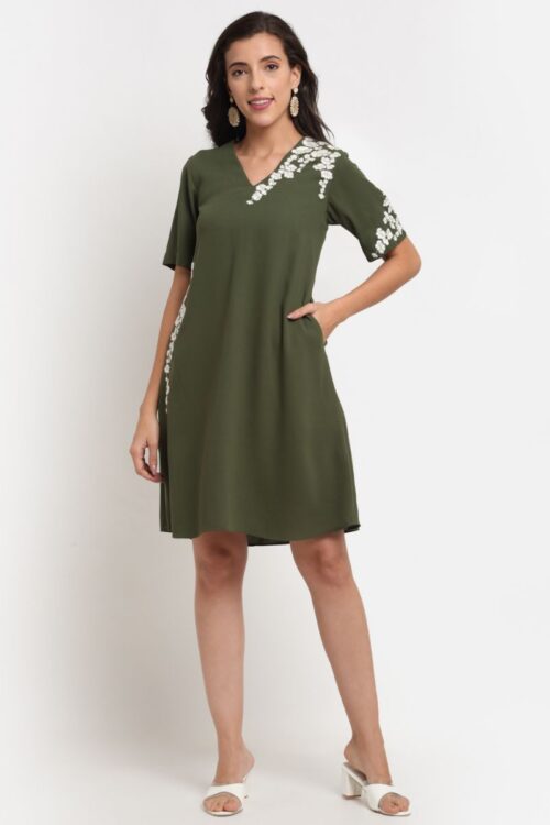 Sylvia Olive Green Dress