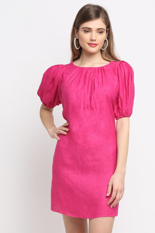 Hemp Pink Tie-Up Dress