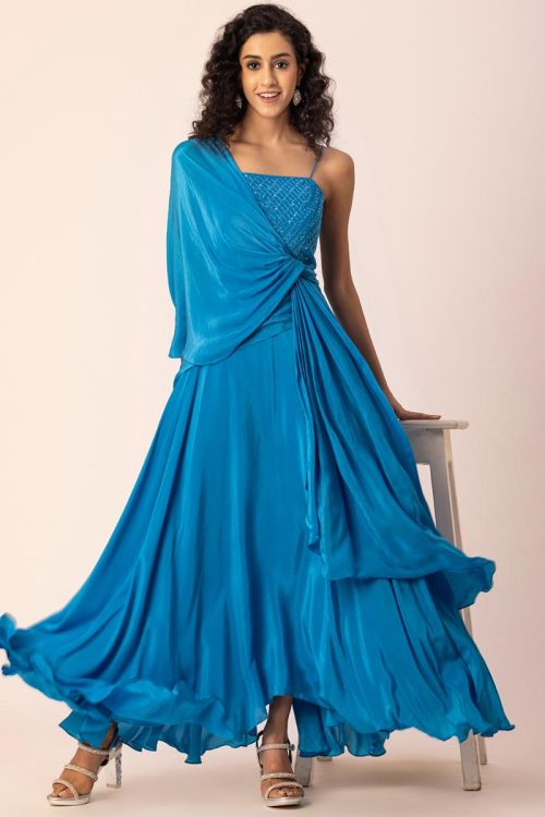 Aquamarine Drape Dress